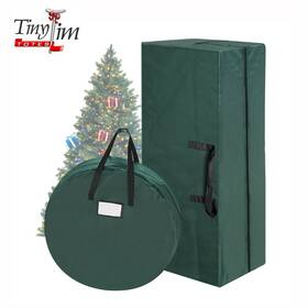 Hwd630371 Tiny Tim Totes Green Canvas Up To 9 Ft Christmas Tree Storage Bag And 30 Inch Wreath Combo