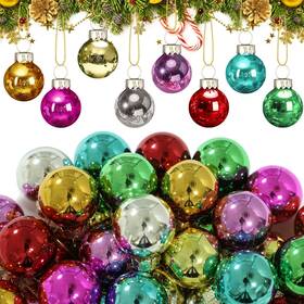 Boo-tioncy-7078 Tioncy 32 Pcs 1 Inch Mini Glass Christmas Ornaments Balls Shiny Tiny