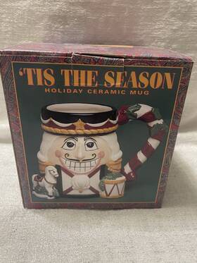 9690  Tis The Season 18 Oz Nutcracker Christmas Holiday Ceramic Mug