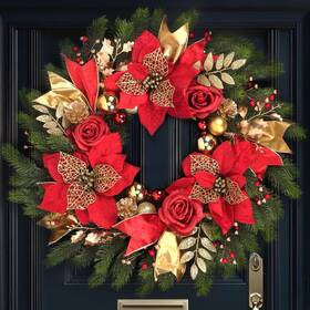 Tisement 746626528985 Christmas Wreaths For Front Door24in Winter Indoor And Outdoor Chris