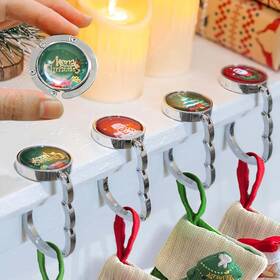 Tixiquns 313114950957 Christmas Stocking Holders For Mantle Set 4 Fireplace Holder Metal St