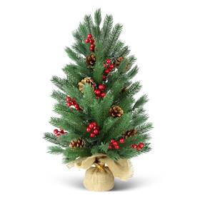 Sds-2ft-50l Tiyiviri 24 Inch Pre-lit Christmas Pine Tree 2ft Small Table Top Xmas With 50 Wa