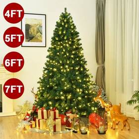Tkoofn 987643923611 Artificial Green Christmas Tree With Warm White Led Lights Battery Fairy 4/5/6/7ft