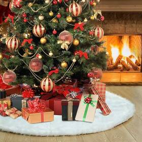 Tobehigher 631924577738 Christmas Tree Skirt - 48 Inches White High-end Soft Class