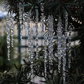 Tobeit 734602734581 25 Pcs Icicles Ornament Set - Christmas Decoration Acrylic Transparent