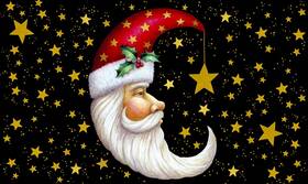 800107 Toland Home Garden Santa Moon Christmas Door Mat 18x30 Inch Winter Out