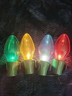 Tony 016438703505 4 Lighted Giant Christmas Bulb Decoration With Stakes And Replacement - 12 Inch Tall