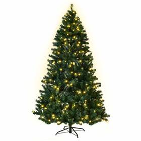 Topb001053 Topbuy 7ft Pvc Artificial Christmas Tree Pre-lit 400 Led Lights With Metal Stand