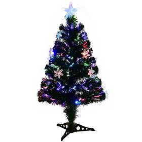 Topb001068 Topbuy 3ft Artificial Christmas Tree Pre-lit Led And Fiber Optic With Snowflakes