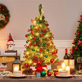Tm3psl000501 Topeakmart 2/3ft Mini Artificial Christmas Tree Tabletop Small Xmas Used