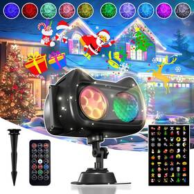 Topritt 768795303415 Halloween Christmas Projector Lights Outdoor Indoor 2 In 1 Hd Remote Control