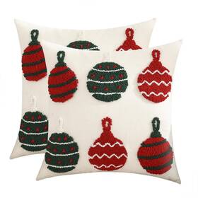 C8-2christmas Tosleo Christmas Decorative Pillow Covers 18x18 Inch Set Of 2 Xmas Bells Tuft