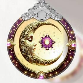 God-bls220 Touber Sun And Moon Stained Glass Ornament Xmas Ornaments