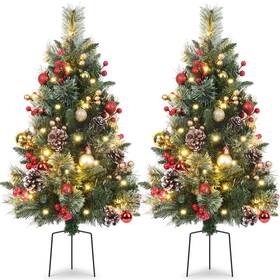 Tcb13230-155rj Towponics Set Of 2 Outdoor Pathway Christmas Trees 30in Artificial Xmas Tree