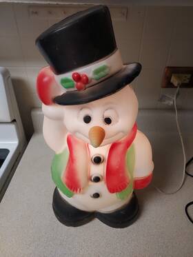 024816-1 Tpi Plastics Inc. Vtg Frosty Snowman Blow Mold Christmas Tabletop Decor 18 Inch #024816-1
