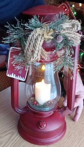 1304165 Tractor Supply Company Red Shed Christmas Lantern Led Light Up Holiday Decor Farmhouse Style