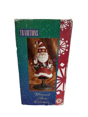 Traditions 400000627182 Whimsical Santa 13 Inch Centerpiece Handpainted Porcelain Christmas Boxed