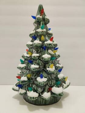 Transpac 885114271146 Ceramic Lighted Christmas Tree By