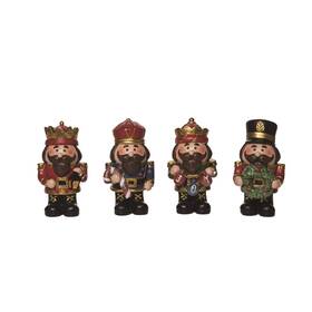 Tc00512 Transpac Imports Inc Set Of 4 Christmas Small Resin Nutcracker Figurines 5.25 Inch Tall