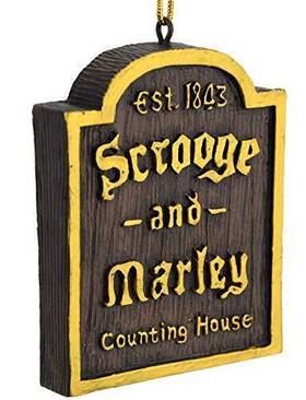 Tree Buddees 035127239446 A Christmas Carol Scrooge And Marley Counting House Sign Ornament