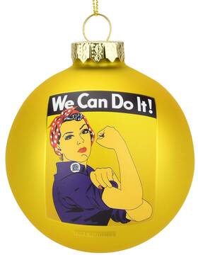 Tree Buddees 090222993921 Rosie The Riveter - We Can Do It Glass Christmas Ornament
