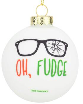 Tree Buddees 090222994102 Oh Fudge Funny Glass Christmas Ornament