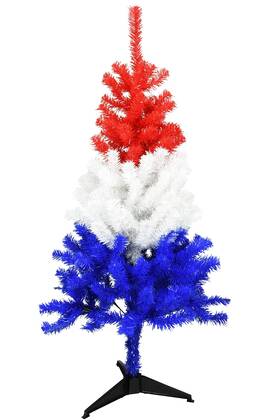 Tree Buddees 810083540603 Red White And Blue Patriotic Christmas 4 Foot Tall
