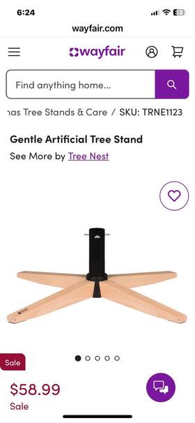 120515 Tree Nest Gentle Christmas Stand For 8 Artificial Natural Wood/black