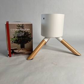 216655 Tree Nest Cosmopolitan Christmas Stand White Modern Beechwood Legs