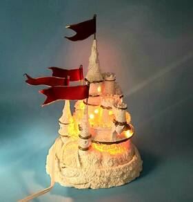 Trendmasters 096882076707 1997 Christmas Magic Light-up Snow Castle Red Flags Works