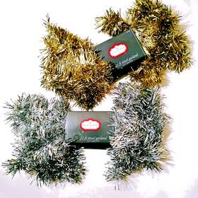 Trim A Home 021995103231 Vtg Kmart Christmas Tinsel Garland 21 Ft/each Silver Gold Set Of 2