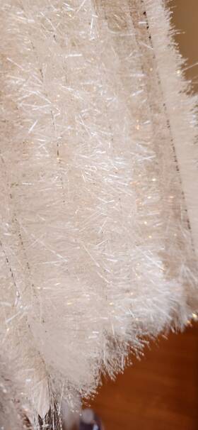 Trim A Home 021995103248 K-mart White Christmas Tree Velvet Garland Vtg 50ft 2 Pkgs Granny