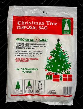 Trim A Home 035904069600 Vintage Christmas Tree Disposal Bag 90 Inch H X 144 Circumference New