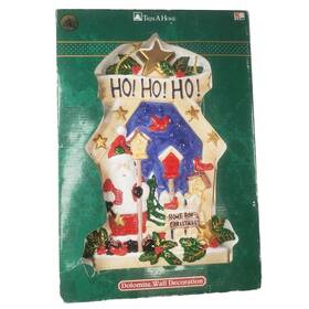 Trim A Home 099794121749 Vintage Dolomite Christmas Wall Decoration Plaque Hohoho Santa New