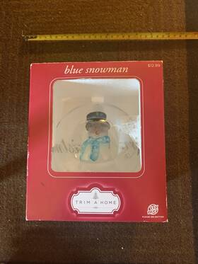 Trim A Home 765784645549 Handblown Glass Globe Christmas Snowman Color Changing Led Light