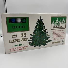 Tru-tone 798336210407 3 Sets Enchanted Forest 25-light Set C7 Ceramic Style Bulbs Vtg Christmas