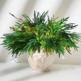 Lz-1202 Trytuny Christmas Norfolk Pine Branches 12 Bundles Artificial Xmas Greenery Leaves S