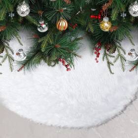 Tsikavo 764126997995 72inch Universal White Christmas Tree Skirt Fur Snowy Plush