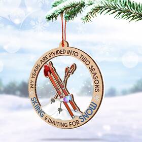 Hobby2ornament Tsimple Skiing Ornament - Christmas Tree Decoration Hanging