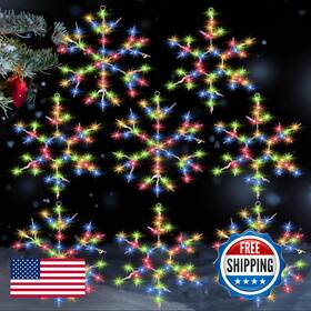 B0fhj1x6nl Tuanse 8 Pcs Christmas Silhouette Window Lights Snowflake With