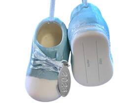 Twisted Anchor Trading Company 808228422730 Baby Boy Shoe Personalized Ornament Babys First Christmas 2022 Blue
