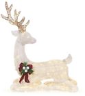 Ty326-1611-1 Home Accents Holiday White Pvc Sitting Deer Led Lighted Indoor