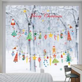 Ufengke 742218136736 Christmas Hanging Ornaments Wall Stickers Santa Claus Diy Window Clings Decal