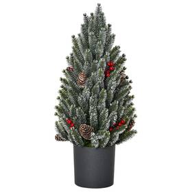 Uirio 732845915323 1.5ft Miniature Snow Flocked Christmas Tree Tabletop Holiday Indoor Decoration