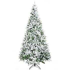 830527v04gn Uirio 9ft Tall Unlit Snow Flocked Pine Artificial Christmas Tree With Realistic Branch