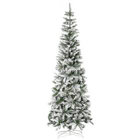 Us01-830361v01 Uirio 7.5ft Artificial White Flocked Christmas Tree Pencil For Holiday Home D Cor