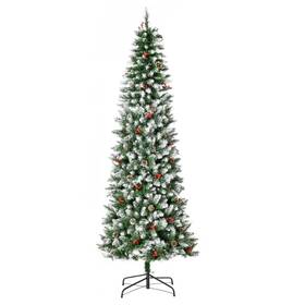 Us01-830380v81 Uirio 7.5ft Prelit Slim Holiday Christmas Tree Snow Flocked With Led Lights Clearance