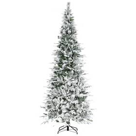 Us01-830566v00gn Uirio 9ft Unlit Snow Flocked Pine Artificial Christmas Tree Realistic Branches 1159 Tip
