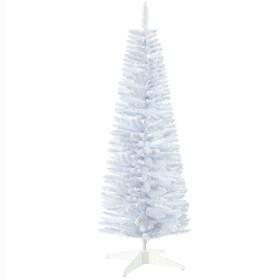 Us01-830567v01wt Uirio 5ft Artificial Christmas Tree Snow Flocked Holiday Decoration With Pencil Shape