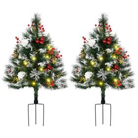 Us01-830580v00gn Uirio 2 Pack Pre-lit Xmas Artificial Christmas Tree For Outdoor Pathway Entryway Porch